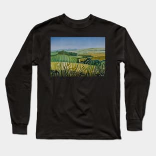 South Downs Kent Green Landscape Long Sleeve T-Shirt